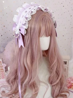 Sweet Lolita Headdress Blue Lace Bows Lace Headband Headwear Lolita Hair Accessories