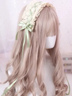 Sweet Lolita Headdress Bow Lace Ruffle Lolita Hair Accessory