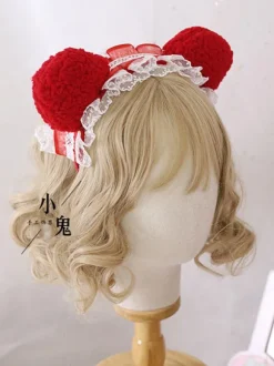 Sweet Lolita Headdress Pink Lace Polyester Fiber Headwear Lace Lolita Hair Accessories