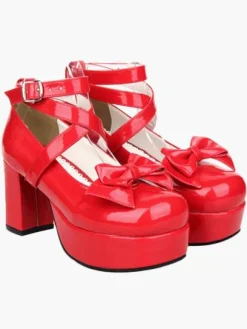 Sweet Lolita Heel Platform Black Cross Straps Lolita Shoes