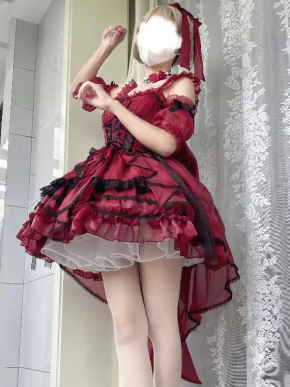 Sweet Lolita Jsk Dress Glaze Fantasy Sleeveless Ruffle Embroidery Bowknot 4 Colors