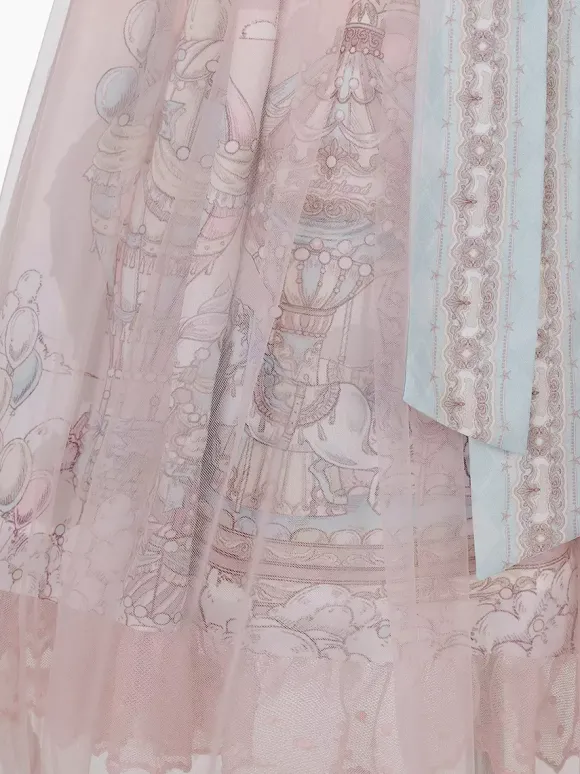 Sweet Lolita JSK Dress Kawaii Princess Tiered Ruffled Sundress In Pink Cute Casual Lolita