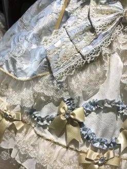Sweet Lolita Lolita Polyester Sleeveless Lace Bandage Bows Light Sky Blue Lolita Dress