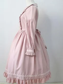 Sweet Lolita OP Dress Ruffles Long Sleeves Lolita One Piece Dresses