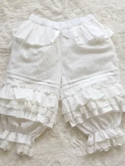 Sweet Lolita Pant White Jacquard Loose Lolita Trousers