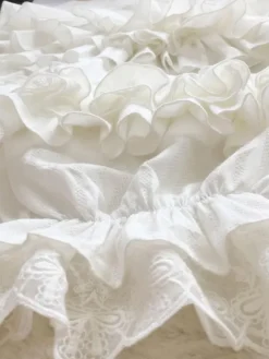 Sweet Lolita Pant White Jacquard Loose Lolita Trousers