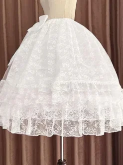 Sweet Lolita Petticoats Polyester Lace Gothic Lolita Petticoat Woman's White Lolita Underskirt