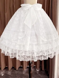 Sweet Lolita Petticoats Polyester Lace Gothic Lolita Petticoat Woman's White Lolita Underskirt