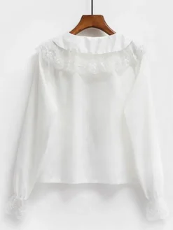Sweet Lolita Shirt Lace Chiffon White Lolita Blouse