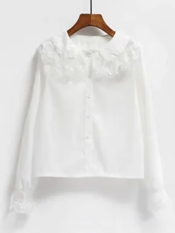 Sweet Lolita Shirt Lace Chiffon White Lolita Blouse