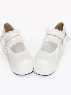 Sweet Lolita Shoes Black Round Toe Platform Low Top Mary Jane Shoes