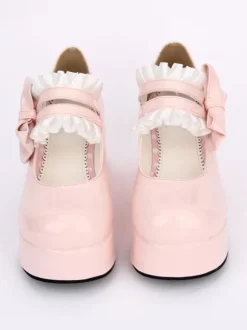 Sweet Lolita Shoes Black Round Toe Platform Low Top Mary Jane Shoes