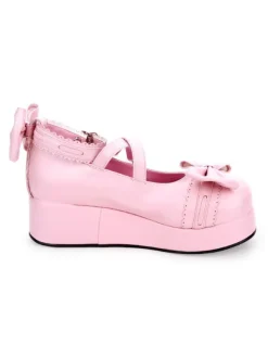 Sweet Lolita Shoes Bow Strappy Buckle Platform Lolita Footwear