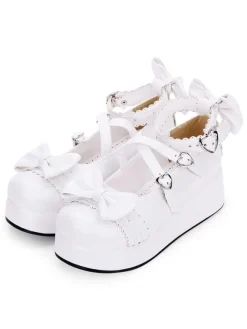 Sweet Lolita Shoes Bow Strappy Buckle Platform Lolita Footwear