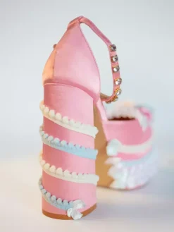 Sweet Lolita Shoes Light Green Bow Ruffles PU Leather Chunky Heel Lolita Pumps