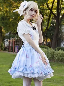 Sweet Lolita SK Cardcaptor Sakura   Ruffles as image Floral Print Lolita Skirts