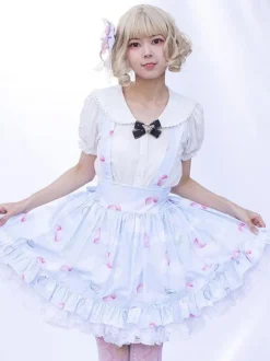 Sweet Lolita SK Cardcaptor Sakura   Ruffles as image Floral Print Lolita Skirts