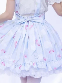 Sweet Lolita SK Cardcaptor Sakura   Ruffles as image Floral Print Lolita Skirts