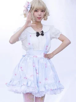 Sweet Lolita SK Cardcaptor Sakura   Ruffles as image Floral Print Lolita Skirts