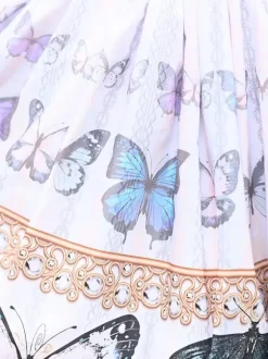 Sweet Lolita SK Floral Print as image Lace Lolita Skirts
