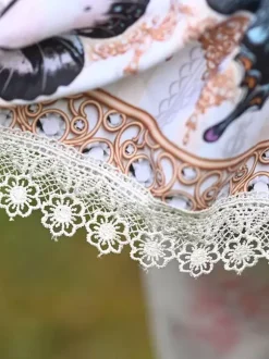 Sweet Lolita SK Floral Print as image Lace Lolita Skirts