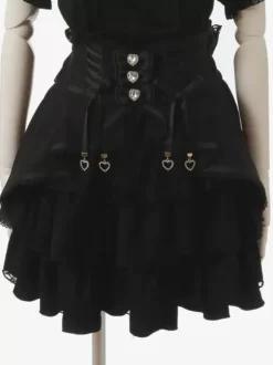 Sweet Lolita SK Lace Pink Lace up Bows Lolita Skirts