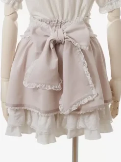 Sweet Lolita SK Lace Pink Lace up Bows Lolita Skirts