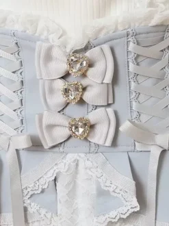 Sweet Lolita SK Lace Pink Lace up Bows Lolita Skirts