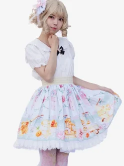 Sweet Lolita SK Ruffles as image Floral Print Lolita Skirts