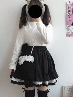 Sweet Lolita SK Ruffles Burgundy Lolita Skirts