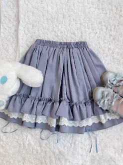 Sweet Lolita SK Ruffles Burgundy Lolita Skirts