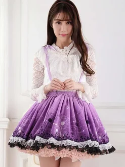 Sweet Lolita Skirt Purple Dandelion SK Lolita Skirt