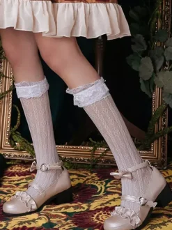 Sweet Lolita Socks Lace Ruffle White Lolita Stocking