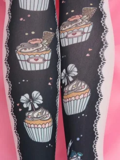Sweet Lolita Stocking Velvet Printed Pink Lolita Socks