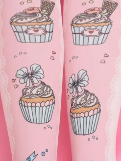 Sweet Lolita Stocking Velvet Printed Pink Lolita Socks