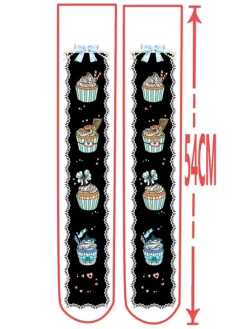 Sweet Lolita Stocking Velvet Printed Pink Lolita Socks