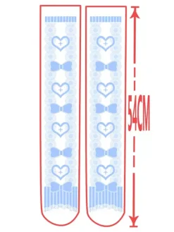 Sweet Lolita Stockings Light Pink Velvet Heart Bow Printed Lolita Socks