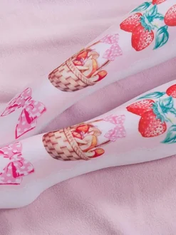 Sweet Lolita Tights Pink Spandex Fruit Pattern Lolita Accessories