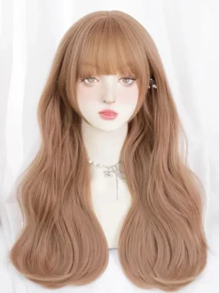 Sweet Lolita Wig Champagne Long Heat-resistant Fiber Tousled Lolita Accessories