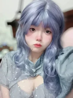 Sweet Lolita Wig Long Tousled Heat-resistant Fiber Light Sky Blue Lolita Accessories