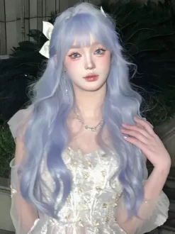 Sweet Lolita Wig Long Tousled Heat-resistant Fiber Light Sky Blue Lolita Accessories