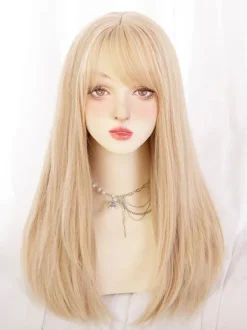 Sweet Lolita Wig Tousled Heat-resistant Fiber Light Gold Lolita Accessories