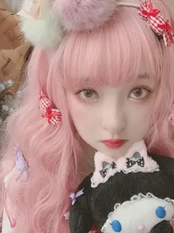 Sweet Lolita Wigs Long Heat Resistant Fiber Light Pink Lolita Hair Wigs