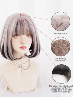 Sweet Lolita Wigs Long Highlighting Hair Heat-resistant Fiber Split Color Lolita Accessories
