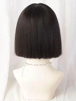 Sweet Lolita Wigs Short Heat-resistant Fiber Black Lolita Accessories