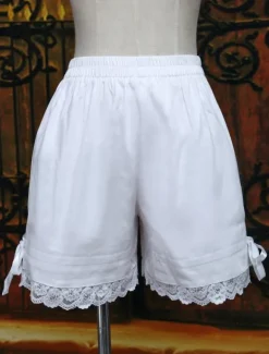 Sweet White Bow Cotton Lolita Shorts