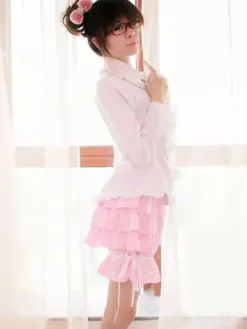Sweet Black Pink Lolita Bloomers Layered Ruffles Bow Ribbon