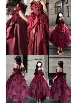 Sweet Fairy Lolita Dresses Hime Bank Bandage Sleeveless Ruffles Pink Lolita Dress