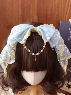 Sweet Lolita Accessories Black Bows Lace Headwear Miscellaneous