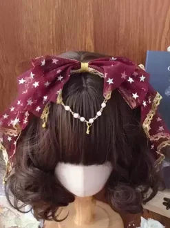 Sweet Lolita Accessories Black Bows Lace Headwear Miscellaneous